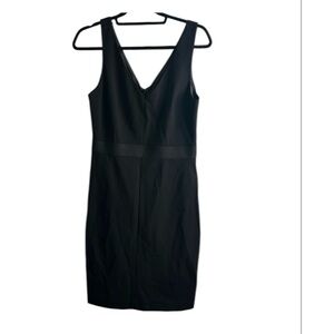 Theory black vneck sleeveless mini dress size 10